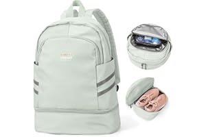 SZLX Sportrucksack für Frauen mit Schuhfach und Nasstasche Faltbarer Handgepäckrucksack Großer Reise-Laptop-Rucksack Wasserdichter Freizeitrucksack Sportrucksack Sporttasche für Schwimmen Yoga