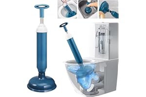 SIVFOTID Pömpel Pümpel Saugglocke Abfluss Spülbecken Plunger Ablaufpumpe Pressluft Rohrreiniger Druckluft Rohrfrei Pumpe WC Verstopft Stark, Blau