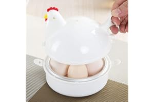 Fiacvrs Microwave Egg Steaner Poacher Cooker Chicken Shaped 4 Eggs Boiler Cooker Steamer Gadgets