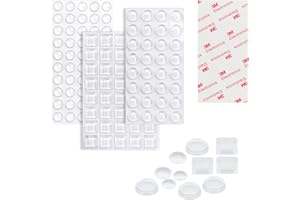 Vicloon Samoprzylepne gumowe podkładki, przezroczyste, 4 rozmiary, silikonowe, miękkie, odbojniki do drzwi, meblowe, 172 szt.