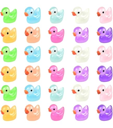 Elektheim 100 Stück Mini Enten - Bunte Harz-Figuren Für Deko