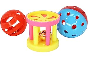 Rebellious Balle de jouet pour oiseaux avec fournitures d'élevage d'oiseaux, équipement de dressage pour perroquet, jouet à mâcher pour les amateurs d'oiseaux, jouets pour oiseaux avec clochettes et