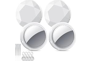 QCOQ Air Tracker Tags-4 Pack White | Bluetooth Tracker Work with Apple Find My (iOS Only), Smart Tag with Protective Case/Keychain/Lanyard, Item Finder for Luggage/Key/Suitcase, Up to 100dB