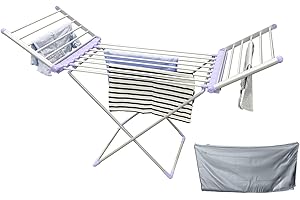 Spring & Spruce Speedi-Dry Winged Heated Clothes Airer with 3 Tiers - Fast & Effective Drying - Energy Efficient - Large Capacity - Adjustable Temperature - Lightweight & Compact