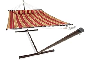 VITA5 Hamak outdoorowy – przytulny hamak ze stelażem do wielogodzinnego relaksu w ogrodzie, przy basenie i na balkonie, duży hamak dla 2 osób, stabilna rama, obciążenie 200 kg