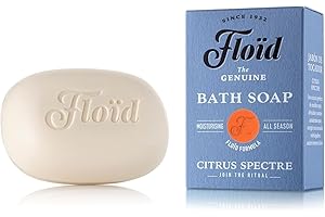 FLOÏD Floid Citrus Spectre Bath Soap, pastilla jabon de baño 100% vegetal, jabon con manteca de karite pura y lecticina y para proteger la piel y dejarla suave y flexible