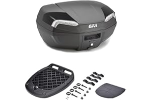Givi E46NT2 Topcase coffre de moto Monolock et bagages avec plaque de fixation incluant moto Riviera