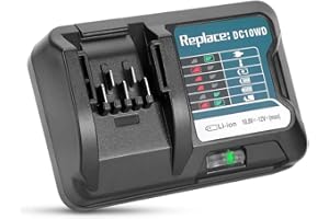 EECOO Ładowarka zastępcza do akumulatorów narzędziowych Makita, 10,8V-12V DC10WD ładowarka do akumulatorów Makita 10,8 V i 12 V DC10WD DC10SB DC10WC BL1015 BL1016 BL1021B BL1041B