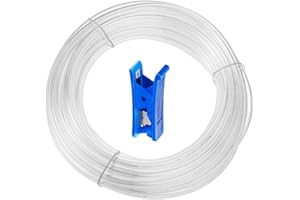 HUAZIZ 12 metros 39.3ft Pneumatic Manguera Aire Poliuretano, Transparent Aire de PU Tubo Manguera, 10 mm(Diámetro Exterior) x 6,5 mm(Diámetro Interior),1 x Kit de Corte