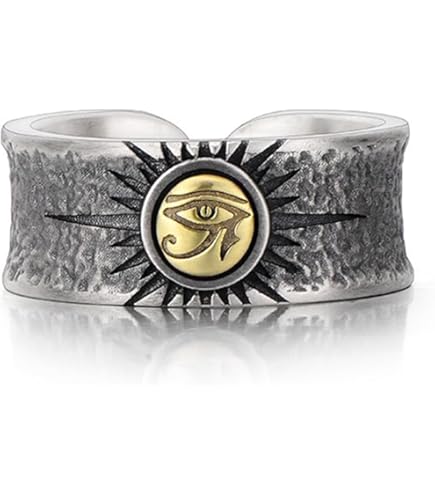 Anello Occhio Di Horus In Argento 925 | Uomo | Stile Vintage E Regolabile - Foto 5