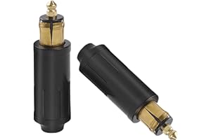 Viojrlly 2pcs DIN Spine Maschio 12V, Adattatore DIN per Accendisigari Compatibile con la Sostituzione, Spina di Riparazione Fai da Te con Motociclette per Presa di Ricarica Veicolo Compatibile con BMW