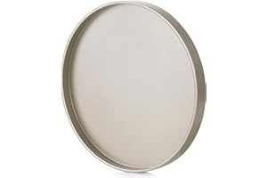 Hanobe Vassoio decorativo in legno, colore oro lucido, rotondo, moderno, 30 cm, in stile rustico, rotondo, per cucina, tavolo da caffè, candele da tavolo