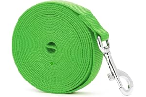 ONESAVE Extra Long Dog Training Lead Strong Leash Large Recall Line Walking Heavy Duty (10ft (3 Meters), Green)