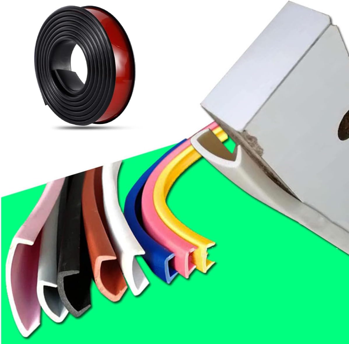 Furniture Banding U-Shaped TPE Edge Guard Strips, Wooden Board Edging Strips for Cabinet Wardrobe Table Worktop Wood Board and Shaped Cut-Outs, Edging Tape, Edge Banding (5m×15mm,Black)