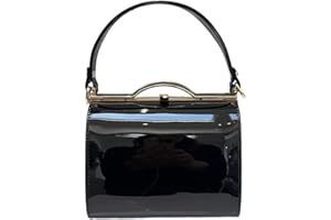 LeahWard Patent Clutch Bag, Women's Top Handle Clutch Bag, Chain Strap Cross Body Bag, Handbag Wedding Evening Bags 16688
