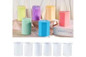 WIKIMO 6 Stück Silikonform Weihnachten für Kerzen Selber Machen Set, H 7.2*B 5.5 cm Handwerk Kerzenformen Silikon, Kleine Kerzen Silikonformen für Duftkerzen