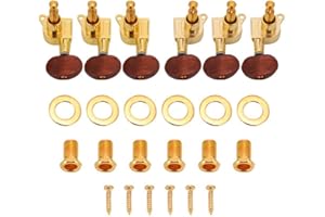 DILWE 3L3R Chevilles Mécaniques, têtes de Machine Tuners de Verrouillage pour Guitare électrique Acoustique (Or)