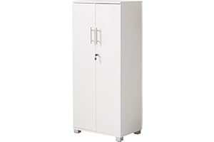 MMT FURNITURE DESIGNS LTD MMT Furniture Designs Storage Cabinet, Engineered Wood, White, 55cm x 35cm x 125cm