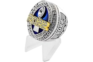 MCBEAN 2022 Fantasy Football Champion Ring, Heavy FFL Championship Rings, Replica with Wooden Box, Best Rugby Gifts for Men, Dad, Alumni, Friends, Fans