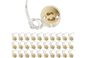 TOFISR GU10 Support de Lampe, Douilles en Céramique 12CM/120MM Câble en Silicone de Qualité, Connecteur Lampe Base, 30 Paquets