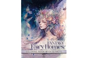 Fantasy Fairy Homes Coloring Book: Modern Art Designs of Beauties in Fairyland with Whimsical and Magical Forest with 52 Facts About Fairies