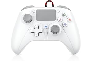 TURPOW Controller für PS-5, Gamepad-Fernbedienung mit Dual-Motor-Vibration/6-Achsen-Sensor/Turbo/3,5-mm-Audiobuchse/Touchpad für PS-5/PS-4/PC/PC360