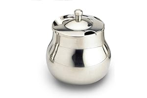 GRUNWERG Cafe Ole CT516 Zuccheriera con Coperchio, Acciaio Inossidabile, Argento