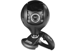 Hama Webcam "Spy Protect" (Webcam idéale pour télétravail pivotable à 360 degrés) HD 720p avec micro intégré et cache caméra, noir