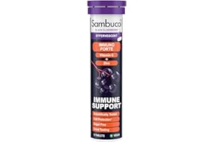 Sambucol Natural Black Elderberry Immuno Forte Effervescent Tablets | Vitamin C | Zinc | Immune System Supplement | 15 Tablets