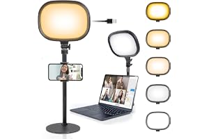 Adofys Slab Key Light for Video Shooting YouTube, Tripod Stand with Light Five Color Temperatures 3200K-5600K, Adjustable Brightness 1455 Lumens, CRI 95+ with Extendable Stand for Content Creation.