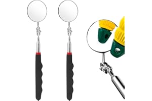 AONAYO 2 Stück Inspektionsspiegel,Teleskopspiegel Ausziehbar,Teleskopspiegel,Kreisförmig Teleskop Spiegel,360-Grad-Drehung Mit Verlängertem Griff, Auto Inspektionsspiegel Mit Teleskopgriff Für Techniker