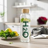Deconox 600ML Glass Mat with Bamboo Cover &ndash; Leak Proof Borosilicate Glass Bottle with Raw Cloth Protective Case | BPA and Lead Free Water Bottle