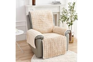 XRDSHY Sofa Armlehnenbezüge, Sesselschoner Sesselauflage, Fernsehsessel Schutzbezug Anti-Rutsch, Block Angeschlossene Sofamatte für Zuhause mit Kindern und Haustieren Hund,Beige1-1 Sitz(53 * 190cm)