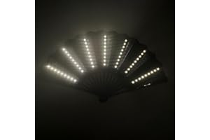 SVCEQZE Ventilador Plegable LED para Festival, Abanico Iluminado Multiusos, Ventilador de Mano Portátil para Carnavales y Escenario