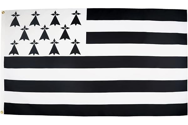 AZ FLAG - Drapeau Bretagne - 150x90 cm - Polyester léger - Drapeau Breton - France Avec Oeillets Métalliques Intégrés - 80g
