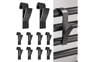 TRAUMARKEU 10 Pezzi Gancio Termoarredo Accappatoio, Appendi Asciugamani Termoarredo, Ganci Appendiabiti per Termo Arredo Bagno Accessori Ottimi per Caloriferi Riscaldanti (Nero)