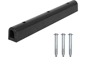 bimiti Rubber Dock Bumper Heavy Duty Rubber Buffer Loading Docks Bumper 4" Depth Rubber Extruded Bumper with 3 Bolts for Boat Docks Marinas Parking Spots 100x10x10cm