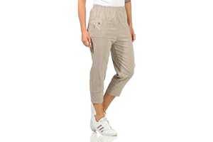 SOCKENHIMMEL Kurze Hosen Damen Sommerhosen Bermuda 7/8 Schlupfhose leichte Stoffhose angenehme Caprihose mit Taschen