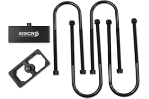 WNSEU Universal Billet Aluminum Leaf Spring Lowering Block Kit with U-Bolts & Hardware (2 Inch)