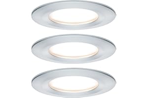 Paulmann 93901 Kit encastrés Premium Coin Slim, dimmable, rond, fixe, LED 3x6,8W, 2700K, 230V, 51mm, Alu tourné/Alu