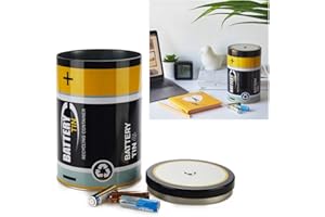 CKB LTD Cestino per la raccolta di rifiuti piccolo contenitore di latta per batterie usate, design per riciclare e aiutare l’ambiente ideale per uso domestico ufficio scrivania 19 x 12cm