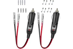 Dongge Zapasowe gniazdo zapalniczki samochodowej 12 V/24 V z kablem i okablowaniem, złącze jest dostarczane z zapasowym bezpiecznikiem i zestawem zacisków