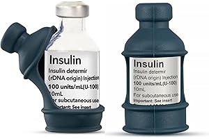 BETEVIE 3 Paquets de Protecteurs de Flacon D'insuline Pour Diabétiques, Etui de Protection en Silicone Pour Protéger Les Flacons D'insuline Contre la Casse (Gris)