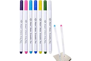 FUGLUS LEUUD 7 Piezas Rotuladores de Tela Borrables con Agua, 7 Colores de Tinta Autoextinguible para Marcado en Costura, Confección y Ropa
