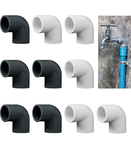 Sourcing Map Gomito PVC 90° 50mm - 4 Pezzi Per Tubi E Progetti Fai Da Te - 3