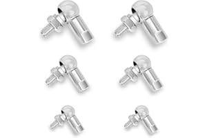 CISHOW 6 Stk Winkel-Kugelgelenk, CS13-M8*1.25 | CS10-M6*1.0 | CS13-M5*0.8 Kugelgelenk-Set, L-förmiges Kugelgelenk, Rechtsgewinde, Stangenendlager, Gewindestangenendlager, Winkelgestänge mit Federclip