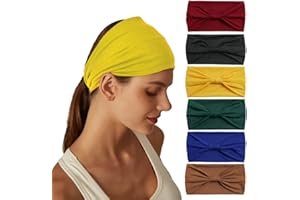 AIZIYIN Fashion Headbands for Women's Hair Head Scarfs Hairband Turban Flower Cotton Headbands Wide Yoga Sport Headband Head Wrap (P6COLOR1)