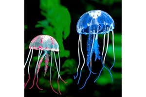 Cerioll Medusas Artificiales De Simulación, Decoraciones para Peceras, Brillante Medusas, 2pcs Péndulo Decorativo para Acuario, Diseño De Medusa Fluorescente Flotante, Medusa Pecera