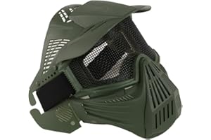 JOYASUS Tactical Mask Breathable Mesh Full Face Protective Mask for Halloween Costume Party CS Game OD Green
