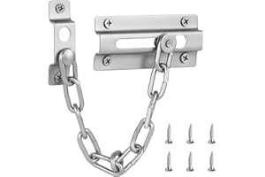 ONSOLO Door Security Chain Lock Anti-Theft Internal Front Door Safety Latch Door Guard Limiter Chrome Plated Slide Restrictor Upvc Main Sliding Lock for Hotel Home Living Motel Apartment Bedroom (Silver)